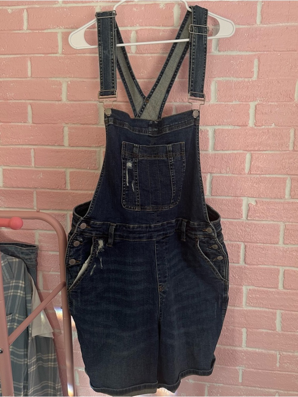 Judy Blue 1X Shortalls Overall Shorts Womens 1xl denim Jean